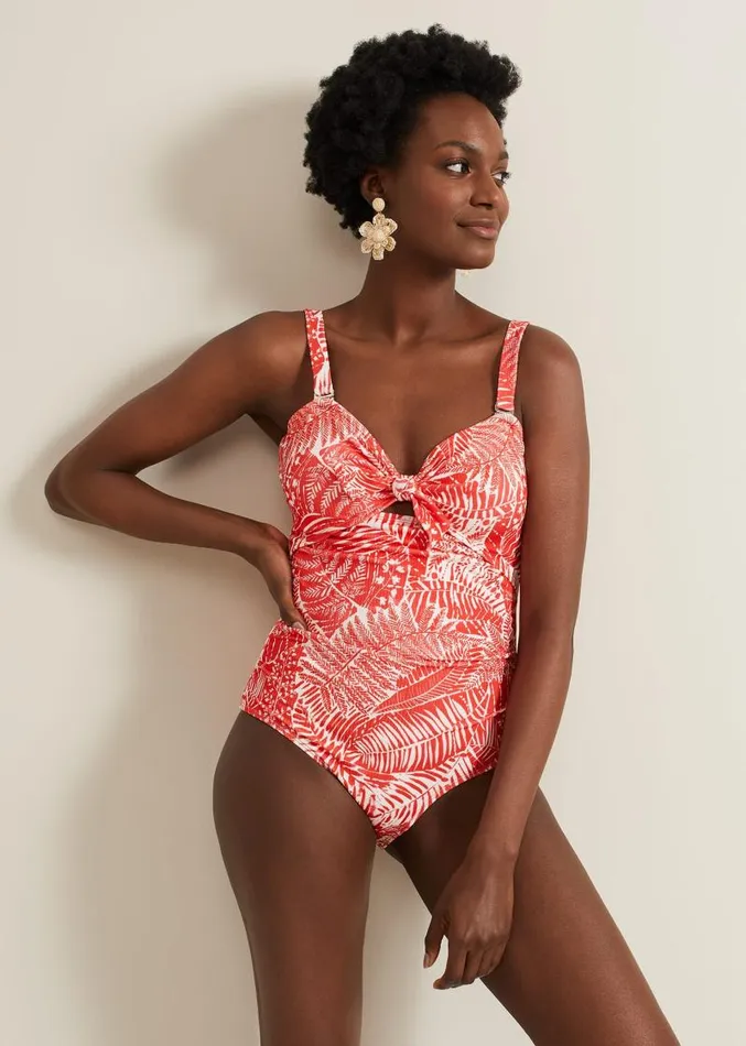 Fern Print Swimsuit Redwhite Women Phase Eight Swimwear