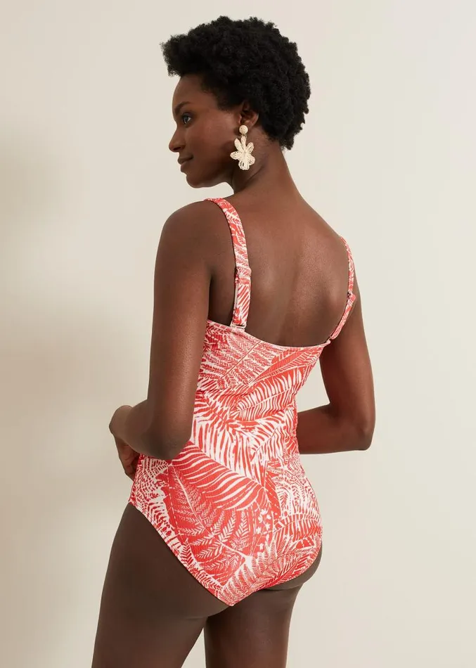 Fern Print Swimsuit Redwhite Women Phase Eight Swimwear