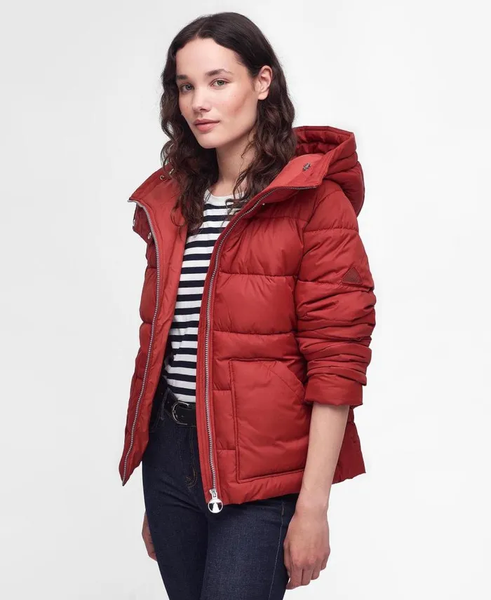 Ferndale Quilted Jacket Saffron Red Women Barbour Quilted Jackets