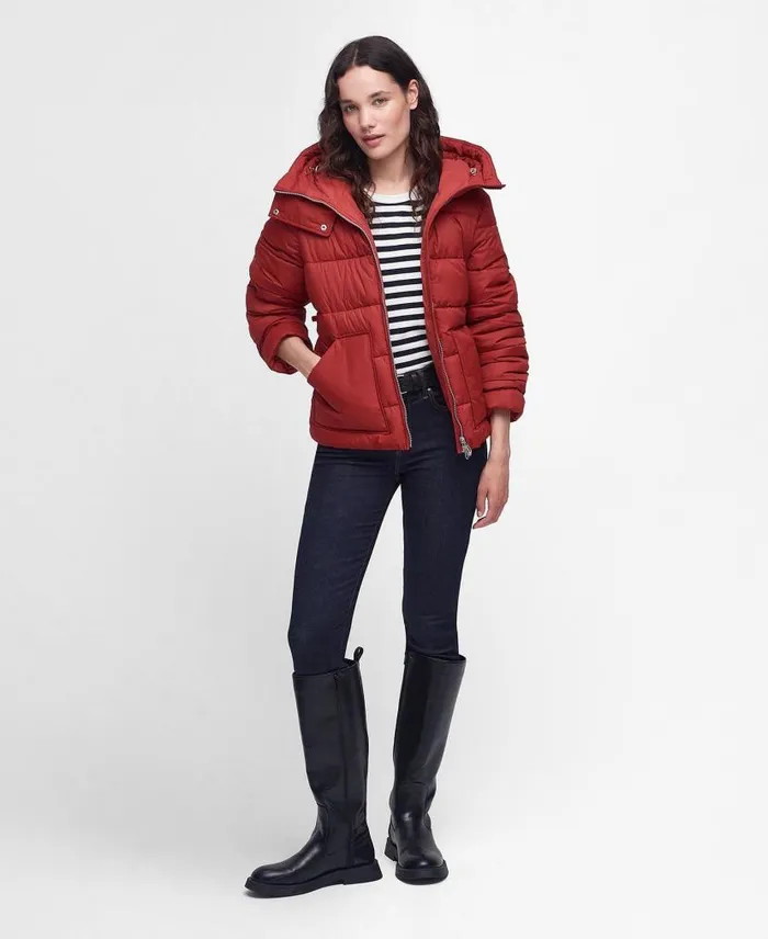 Ferndale Quilted Jacket Saffron Red Women Barbour Quilted Jackets