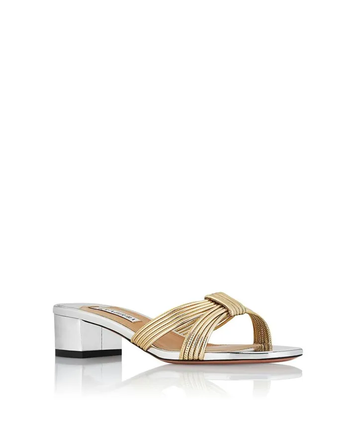Film Sandal 35 Silver Women Aquazzura Sandals Film Sandal 35 Silver Women Aquazzura Sandals