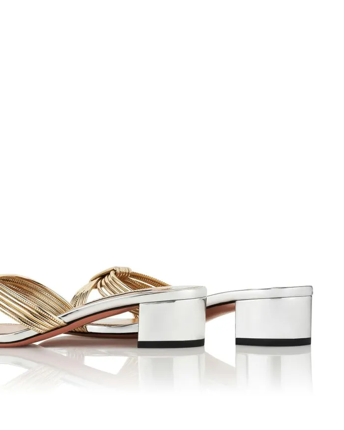 Film Sandal 35 Silver Women Aquazzura Sandals Film Sandal 35 Silver Women Aquazzura Sandals