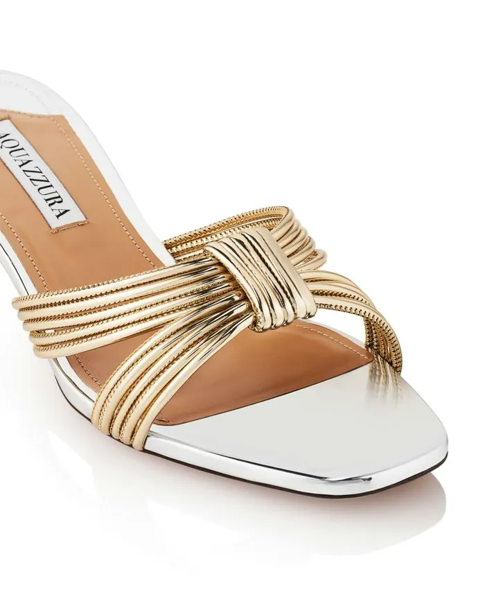 Film Sandal 35 Silver Women Aquazzura Sandals Film Sandal 35 Silver Women Aquazzura Sandals