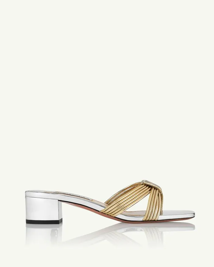 Film Sandal 35 Silver Women Aquazzura Sandals Film Sandal 35 Silver Women Aquazzura Sandals