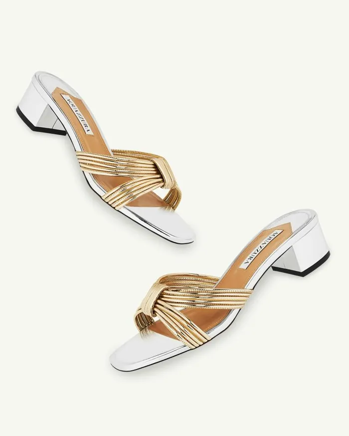 Film Sandal 35 Silver Women Aquazzura Sandals Film Sandal 35 Silver Women Aquazzura Sandals