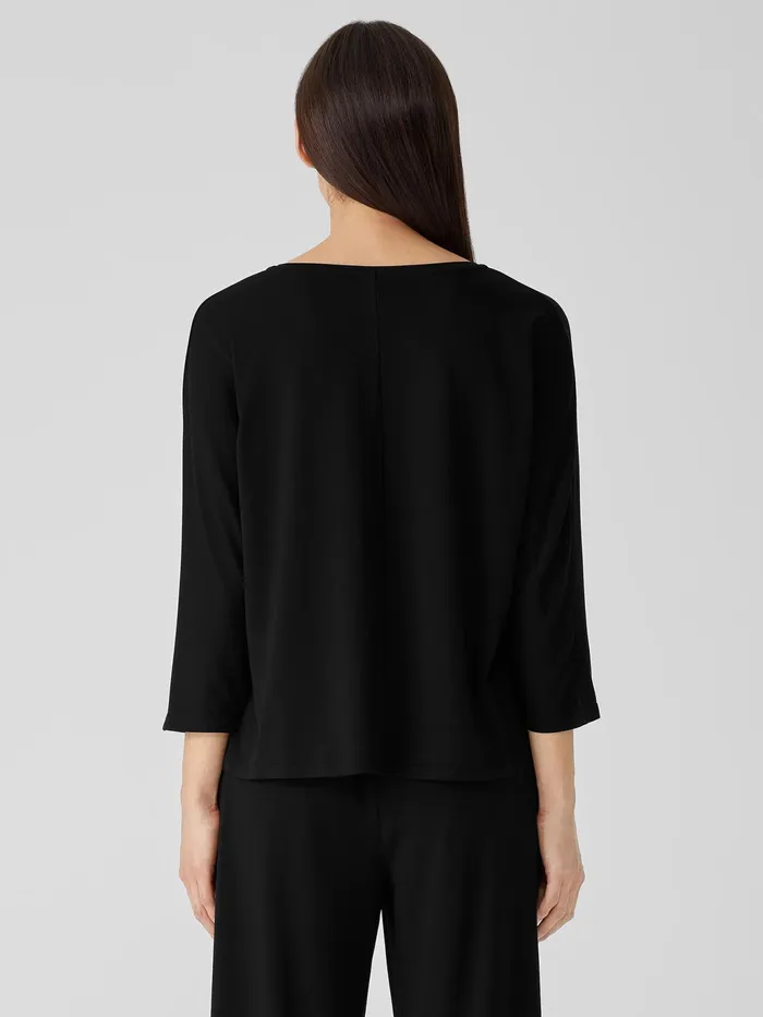 Fine Jersey DolmanSleeve Top Black Women Eileen Fisher Tops and Tees