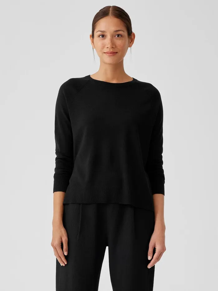 Fine Merino Jersey Crew Neck Top In Regenerative Wool Black Women Eileen Fisher Sweaters and Cardigans Fine Merino Jersey Crew Neck Top In Regenerative Wool Black Women Eileen Fisher Sweaters and Cardigans