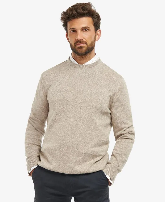 Firle Sweatshirt Olive Marl Men Barbour Jumpers