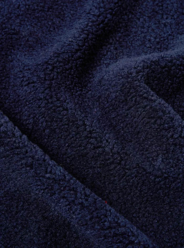 Fleece Men Universal Works Universal Works Zip Gilet In Navy Mountain Fleece