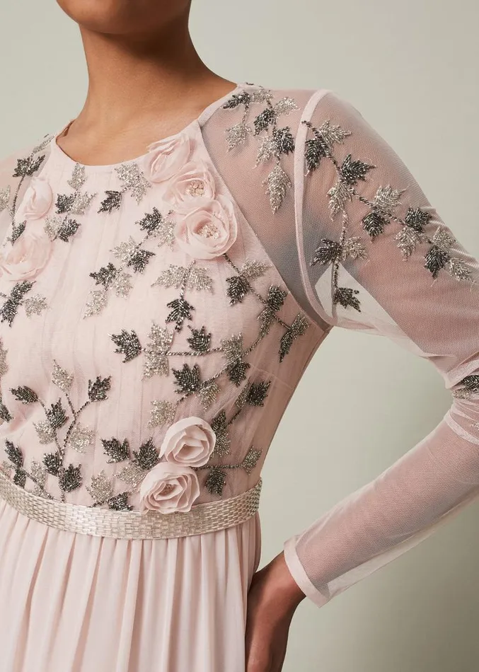 Florence Beaded Maxi Dress Antique Rose Women Phase Eight Dresses