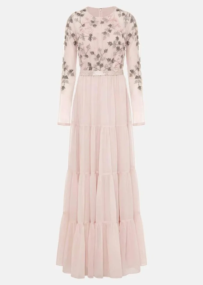 Florence Beaded Maxi Dress Antique Rose Women Phase Eight Dresses