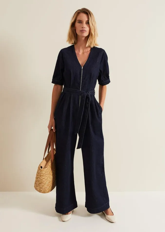 Florisa Denim Jumpsuit Mid Wash Women Phase Eight Jumpsuits