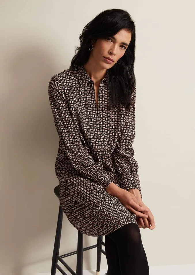 Fran Geo Swing Dress Blackmulti Women Phase Eight Dresses