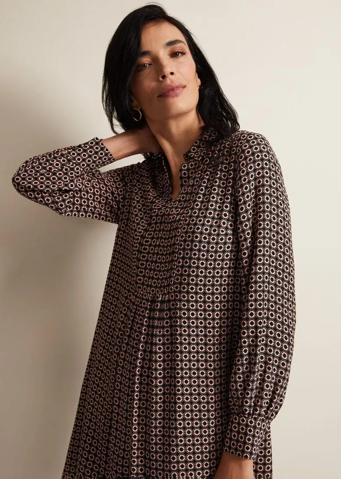 Fran Geo Swing Dress Blackmulti Women Phase Eight Dresses