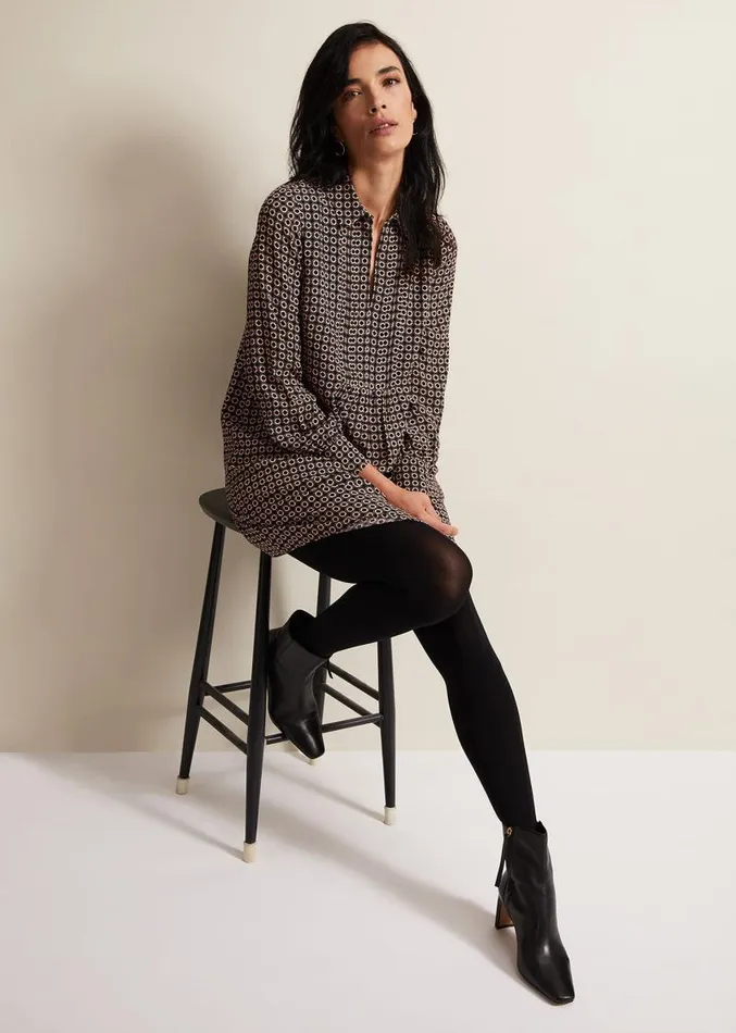 Fran Geo Swing Dress Blackmulti Women Phase Eight Dresses