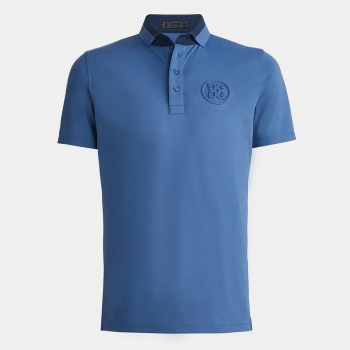 GFORE CONTRAST COLLAR TECH PIQU MODERN SPREAD COLLAR POLO Slate Men Polos and Shirts