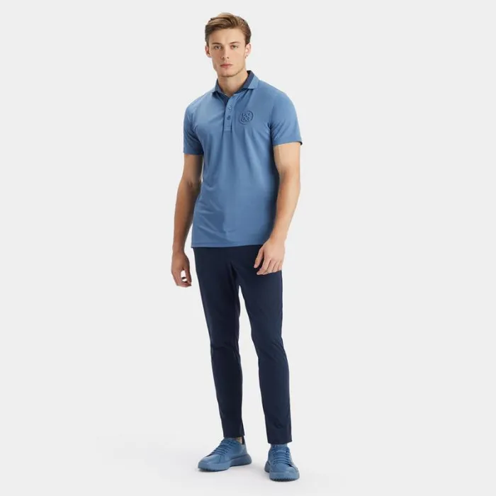 GFORE CONTRAST COLLAR TECH PIQU MODERN SPREAD COLLAR POLO Slate Men Polos and Shirts