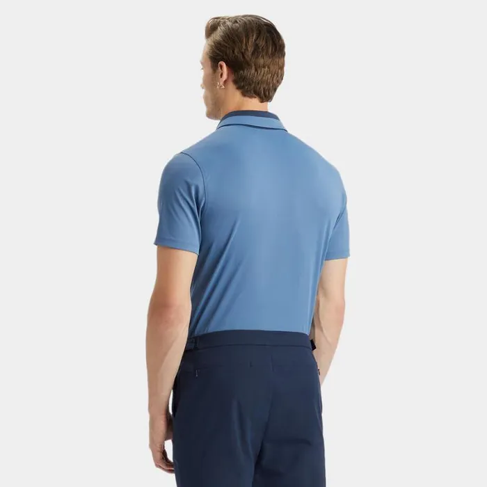 GFORE CONTRAST COLLAR TECH PIQU MODERN SPREAD COLLAR POLO Slate Men Polos and Shirts