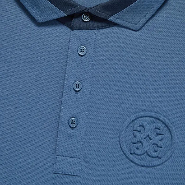 GFORE CONTRAST COLLAR TECH PIQU MODERN SPREAD COLLAR POLO Slate Men Polos and Shirts