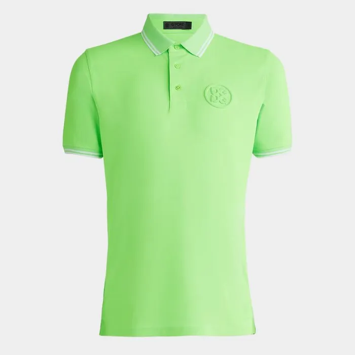 GFORE EMBOSSED LOGO BANDED SLEEVE TECH PIQU POLO Gecko Men Polos and Shirts