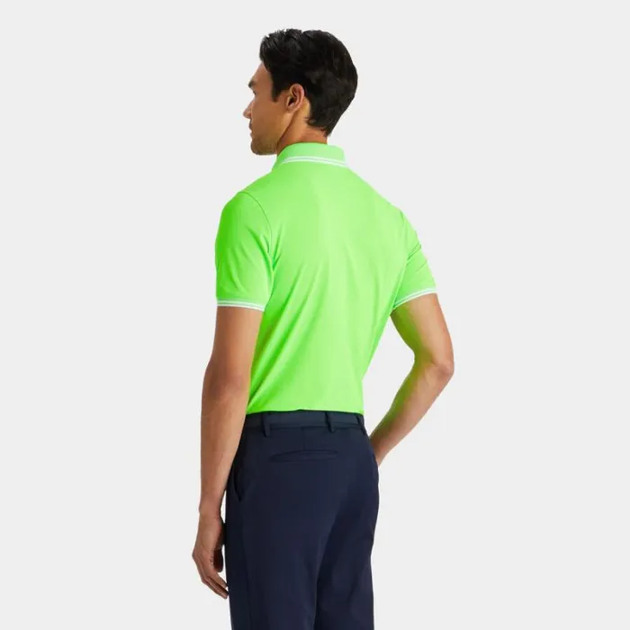 GFORE EMBOSSED LOGO BANDED SLEEVE TECH PIQU POLO Gecko Men Polos and Shirts