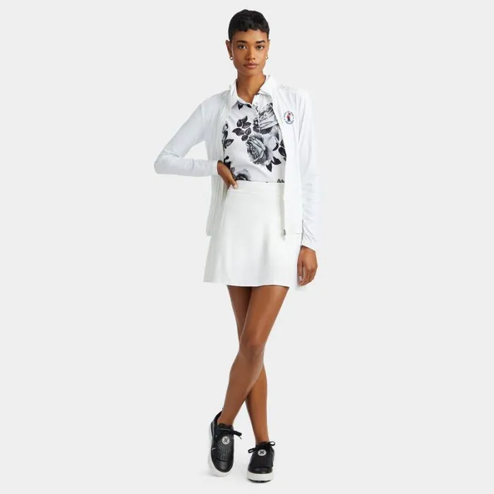 GFORE Limited Edition 2024 US Open SILKY TECH NYLON RUCHED MID LAYER Snow Women Mid Layers