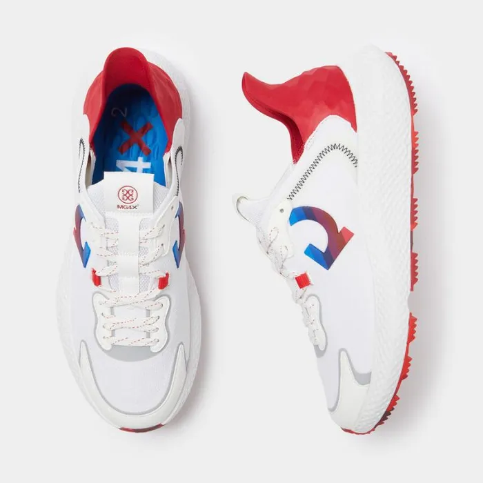 GFORE MEN039S MG4X2 KNIT STRIPED QUARTER G HYBRID GOLF CROSS TRAINER Poppy Men Street Shoes