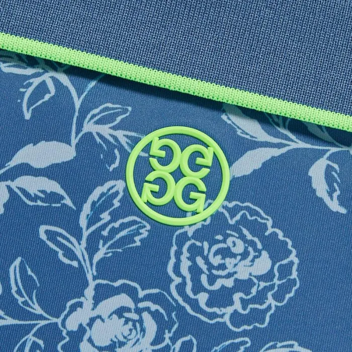 GFORE PEONY SKETCH BANDED SLEEVE TECH JERSEY POLO Slate Men Polos and Shirts