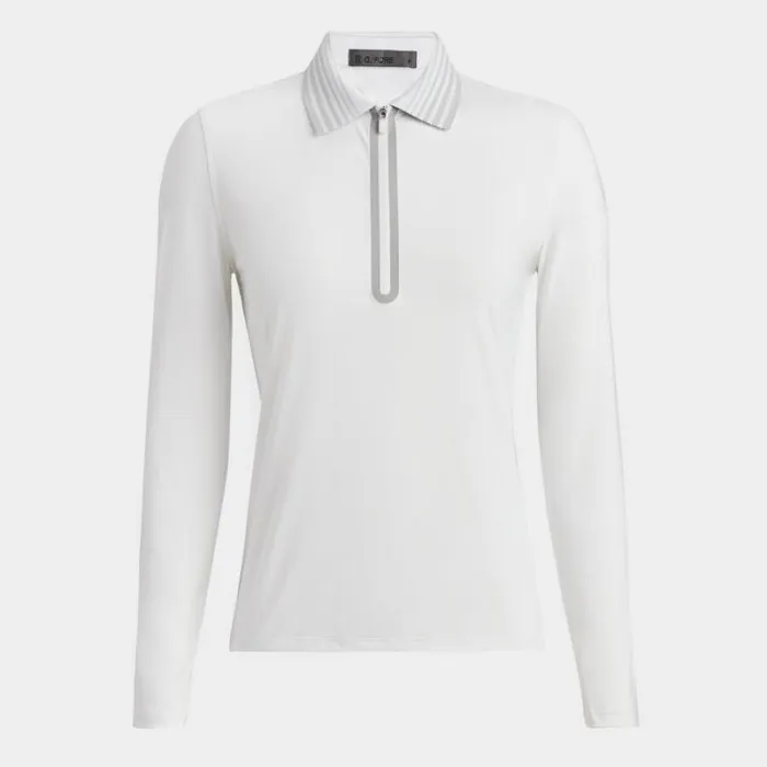 GFORE SILKY TECH NYLON QUARTER ZIP POLO Snow Women Polos