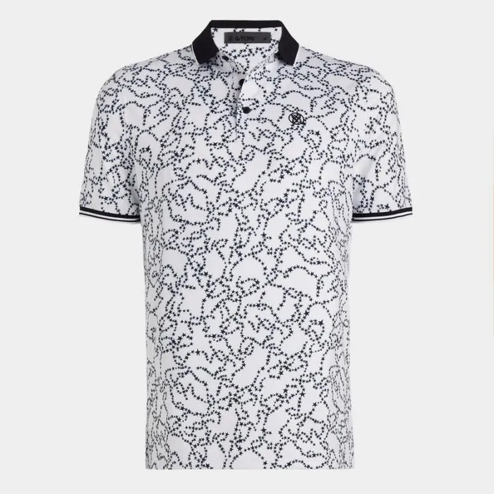 GFORE STAR DUST TECH JERSEY MODERN SPREAD COLLAR BANDED SLEEVE POLO Snow Men Polos and Shirts