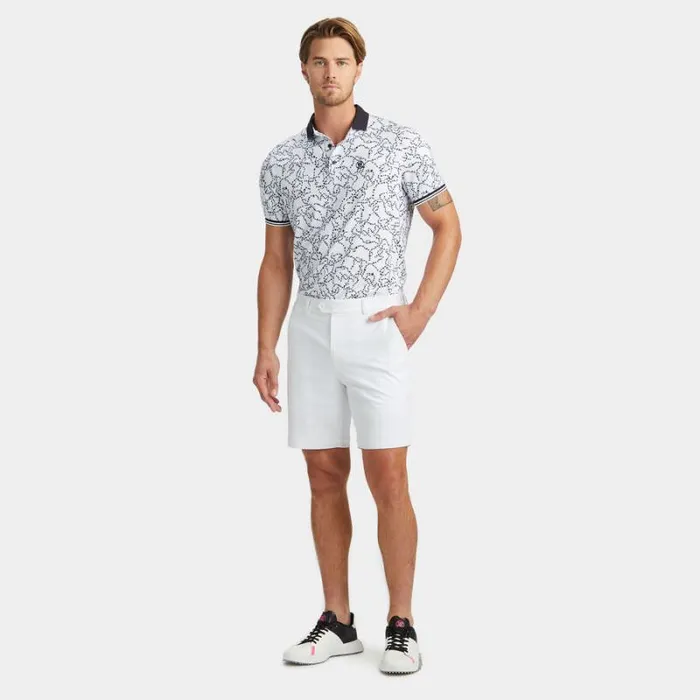 GFORE STAR DUST TECH JERSEY MODERN SPREAD COLLAR BANDED SLEEVE POLO Snow Men Polos and Shirts