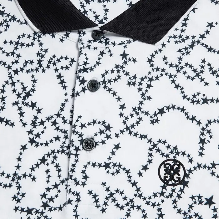 GFORE STAR DUST TECH JERSEY MODERN SPREAD COLLAR BANDED SLEEVE POLO Snow Men Polos and Shirts
