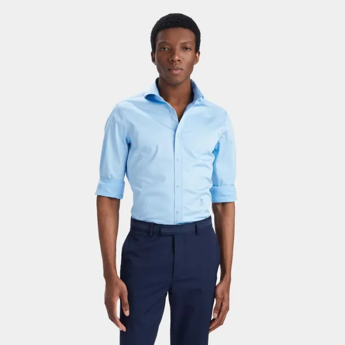 GFORE STRETCH ICE WOVEN MODERN SPREAD COLLAR SHIRT Baja Men Polos and Shirts