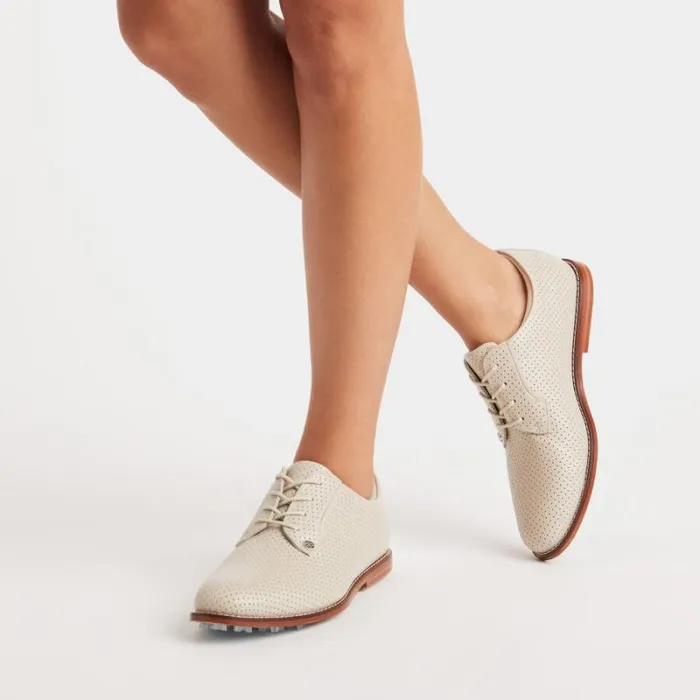 GFORE WOMEN039S GALLIVANTER PERFORATED LEATHER LUXE SOLE GOLF SHOE Stone Women Golf Shoes