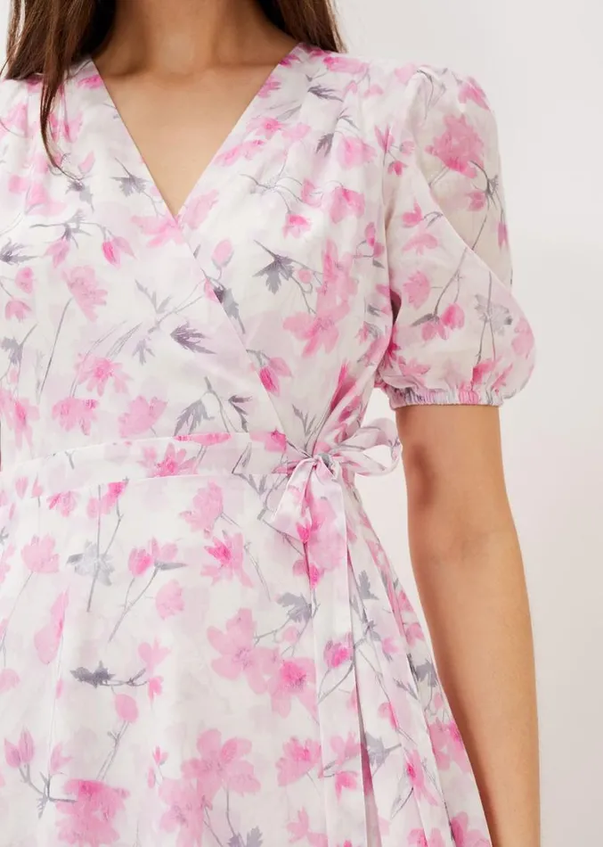 Gabriella Floral Wrap Dress Pink Multi Women Phase Eight Dresses