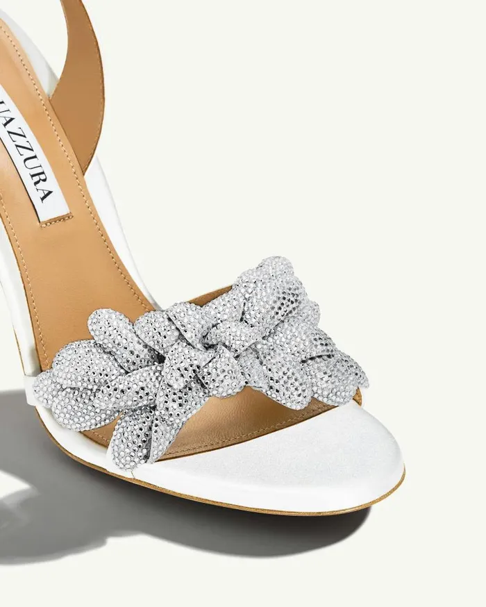 Galactic Flower Sandal 95 White Women Aquazzura Bridal Galactic Flower Sandal 95 White Women Aquazzura Bridal