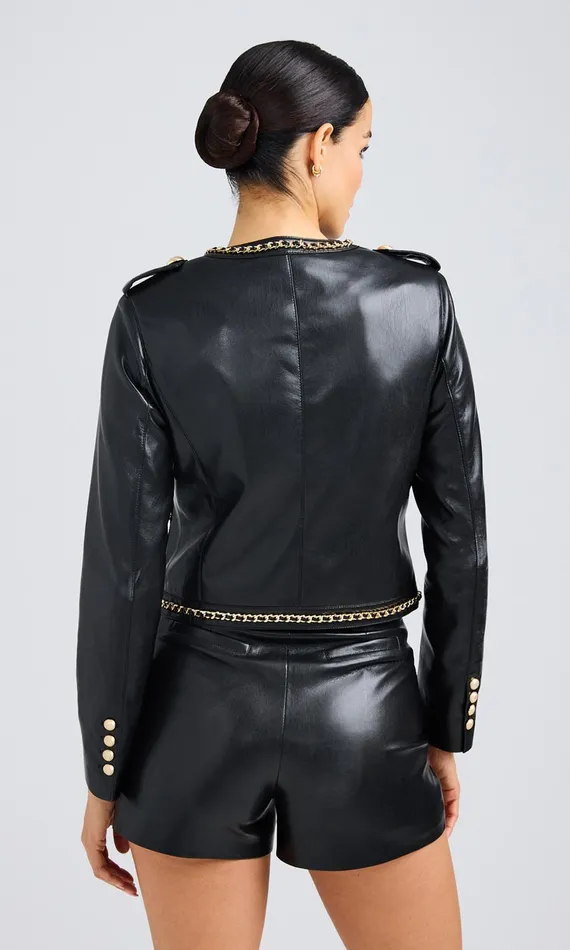 Generation Love Clothing Blazers and Jackets Jemmy Chain Vegan Leather Jacket Black 8211 Women
