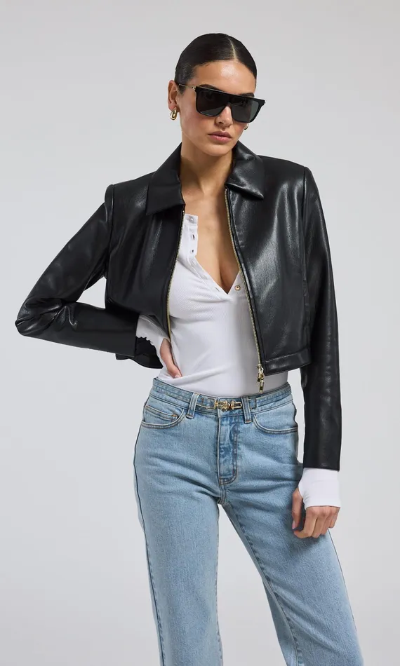 Generation Love Clothing Blazers and Jackets Lola Vegan Leather Jacket Black 8211 Women