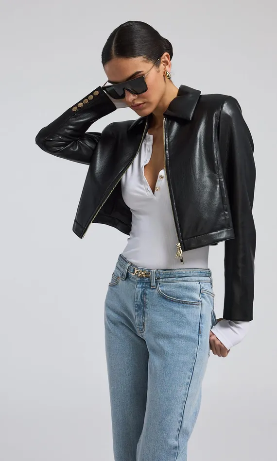 Generation Love Clothing Blazers and Jackets Lola Vegan Leather Jacket Black 8211 Women