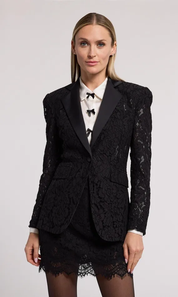 Generation Love Clothing Blazers and Jackets Zoya Lace Blazer Black 8211 Women