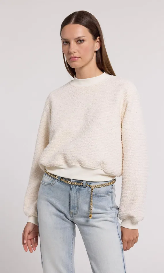 Generation Love Clothing Sweaters and Sweatshirts Julie Tweed Sweatshirt Cream 8211 Women