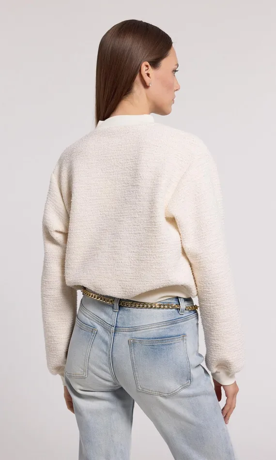 Generation Love Clothing Sweaters and Sweatshirts Julie Tweed Sweatshirt Cream 8211 Women