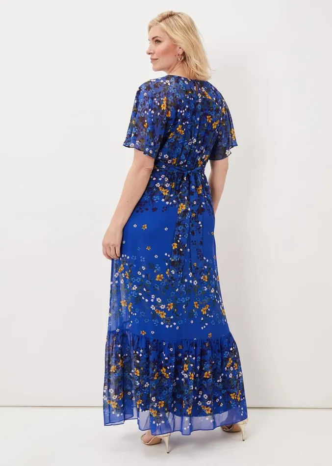 Georgie Tiered Maxi Dress Ceruleancanary Women Phase Eight Dresses