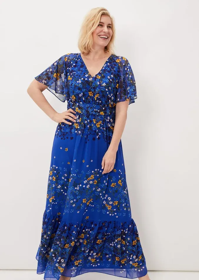 Georgie Tiered Maxi Dress Ceruleancanary Women Phase Eight Dresses