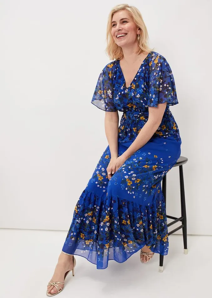 Georgie Tiered Maxi Dress Ceruleancanary Women Phase Eight Dresses