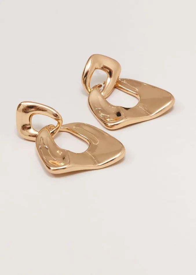 Gold Irregular Square Drop Earrings Gold Women Phase Eight Jewellery