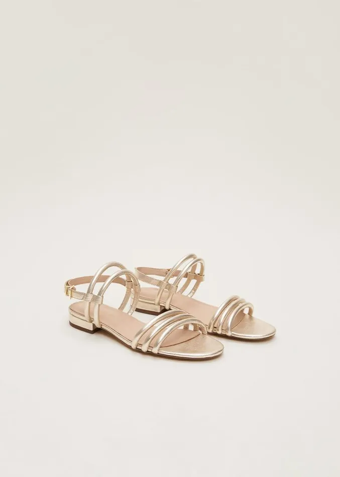 Gold Leather Sandals Gold Women Phase Eight Sandals