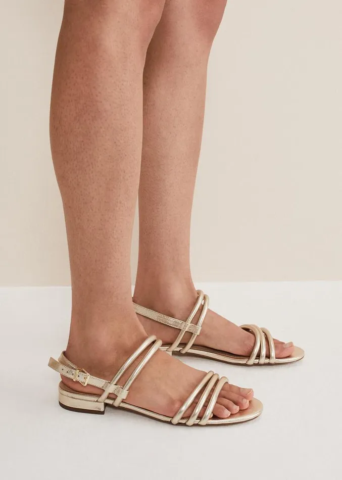 Gold Leather Sandals Gold Women Phase Eight Sandals