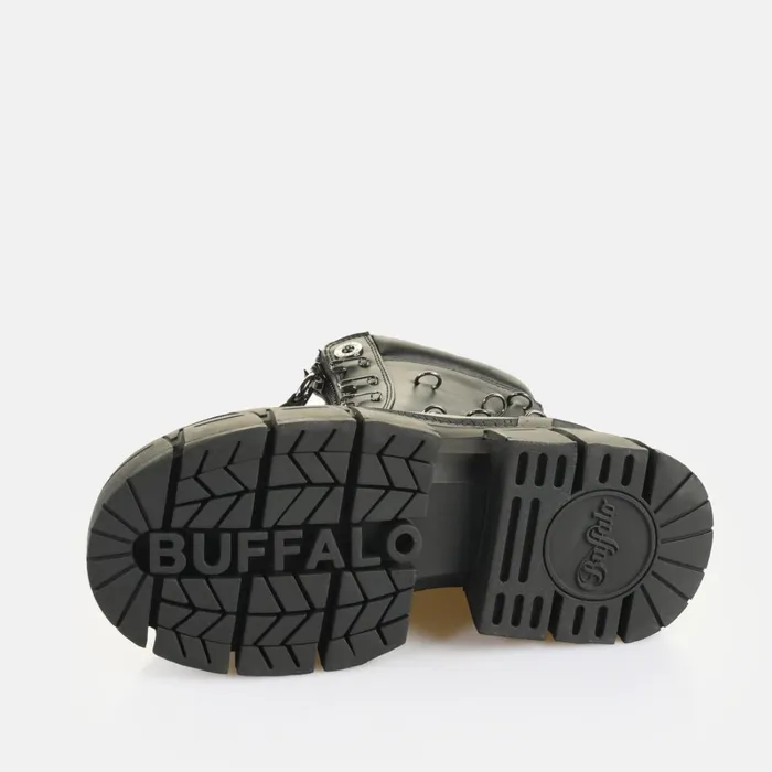 Gospher Lace Up Bike Black Buffalo Boots and AnkleBoots