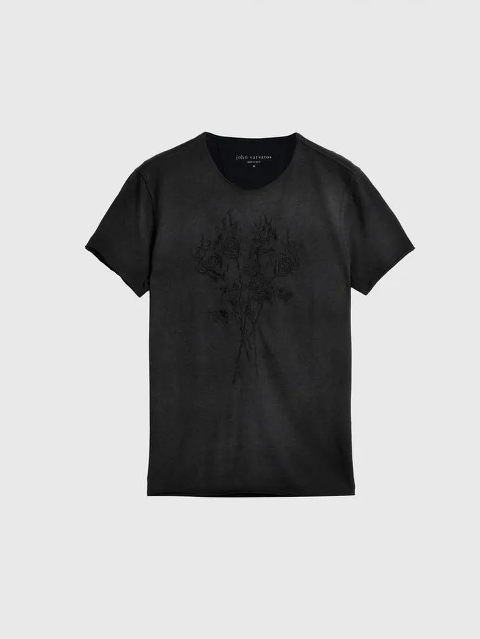 Graphic Tees Men John Varvatos ROSES TEE Black